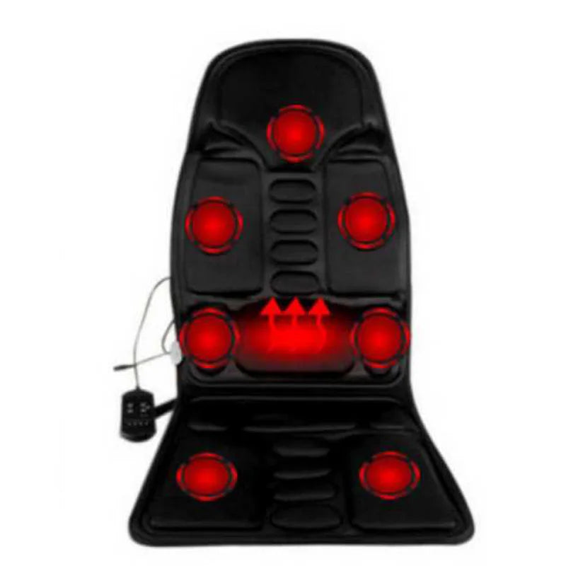 Car Home Office Full-Body Massage Cushion Heat 7 Motors Vibrate Massage Relaxation Seat 12V