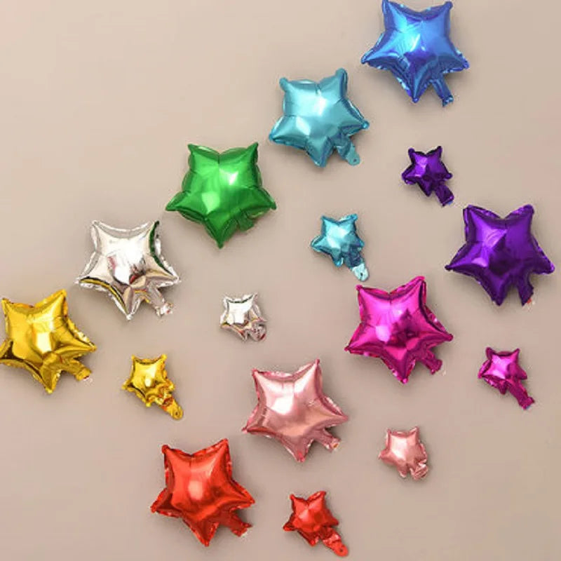 10/20pcs/lot 5/10inch Star Heart Foil Balloons Wedding Birthday Party Backdrop Decor Air