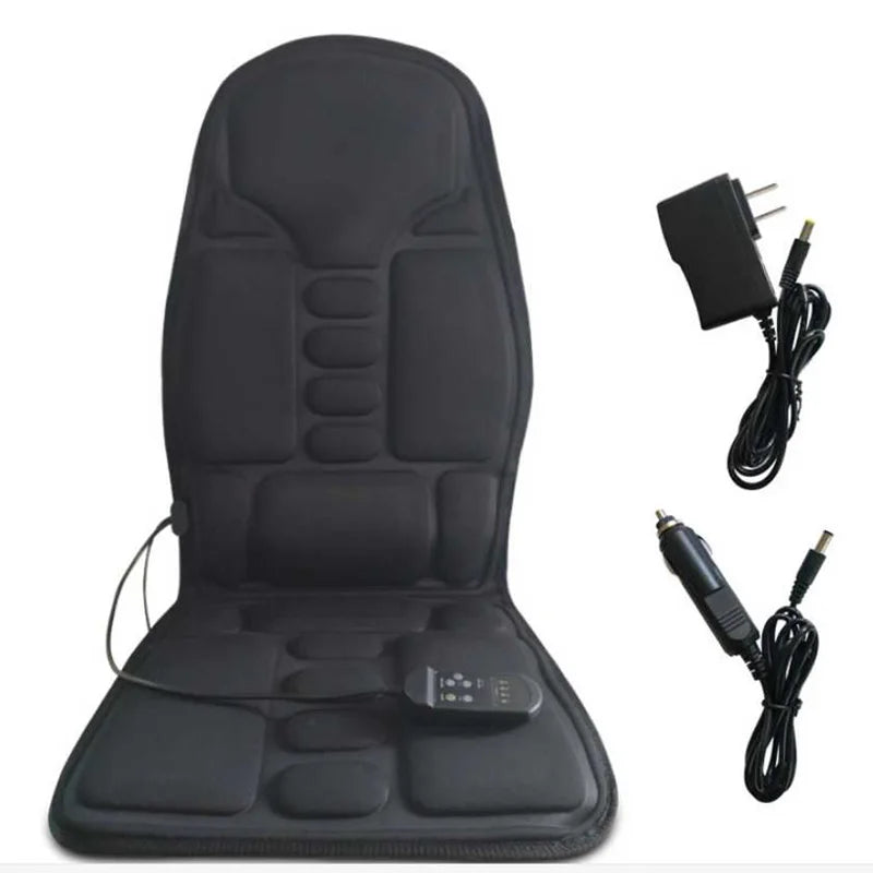 Car Home Office Full-Body Massage Cushion Heat 7 Motors Vibrate Massage Relaxation Seat 12V