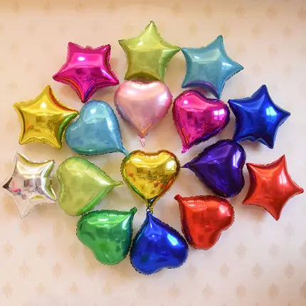 10/20pcs/lot 5/10inch Star Heart Foil Balloons Wedding Birthday Party Backdrop Decor Air