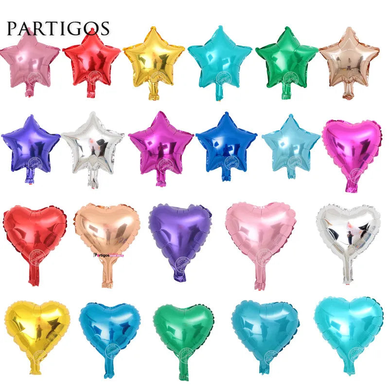 10/20pcs/lot 5/10inch Star Heart Foil Balloons Wedding Birthday Party Backdrop Decor Air