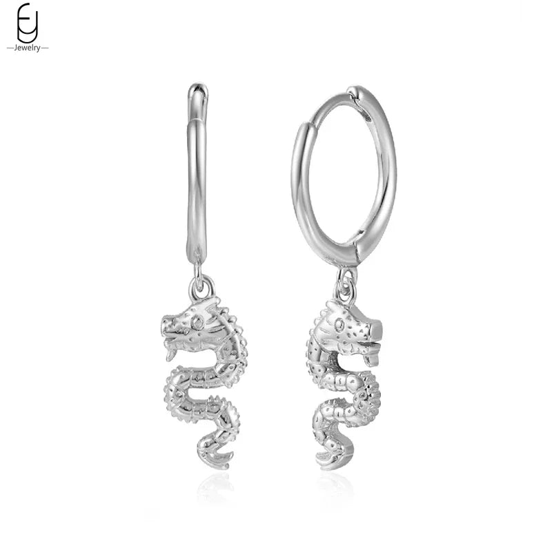 925 Sterling Silver Needle Vintage Earrings Women Jewelry