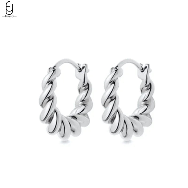 925 Sterling Silver Needle Vintage Earrings Women Jewelry