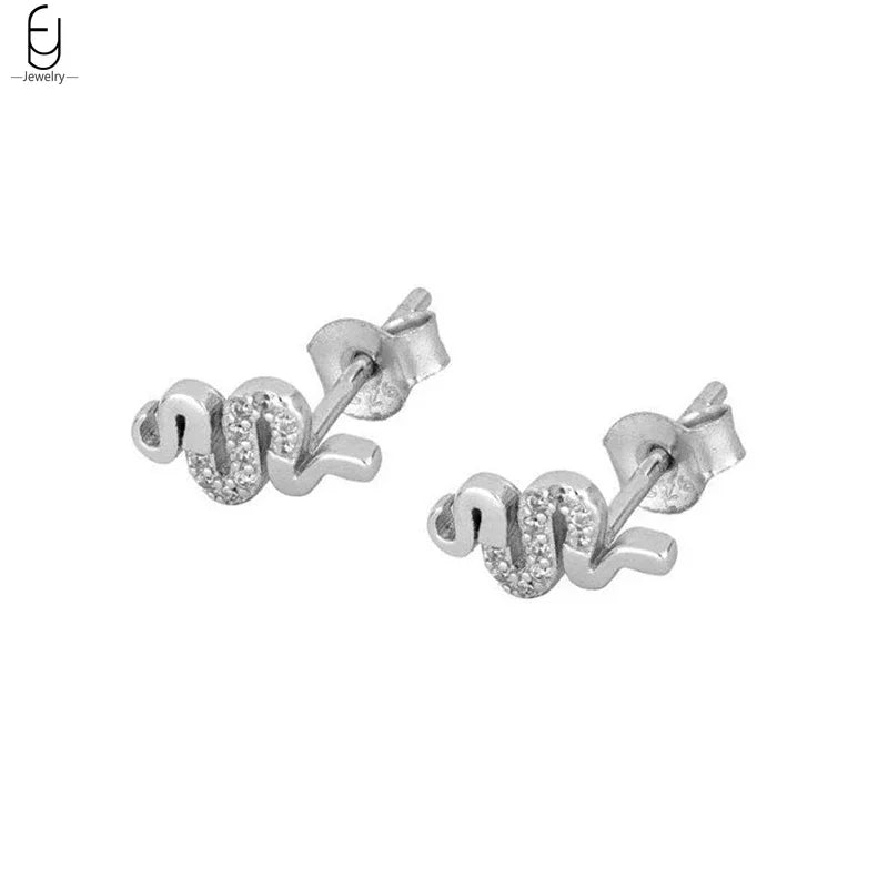 925 Sterling Silver Needle Vintage Earrings Women Jewelry