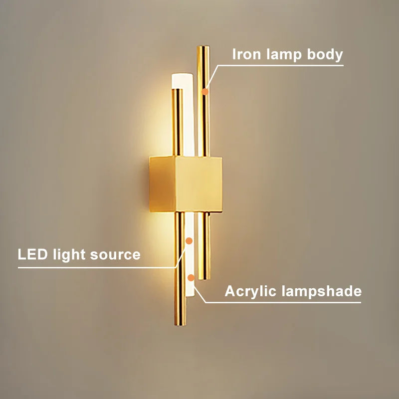 Nordic LED Wall Lamps Minimalist Room Background Indoor Lighting Home Decor