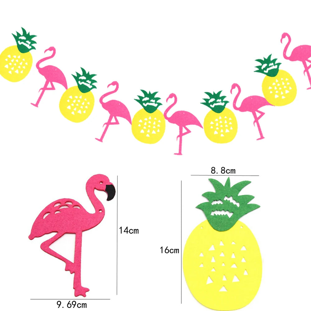 1Set Pineapple Flamingo Honeycomb Paper Straws Cake Toppers Kids Birhtday Party Decoration Summer Pool Party Hainging Ornament